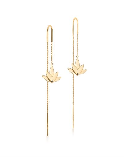 Lotus Earrings with chain